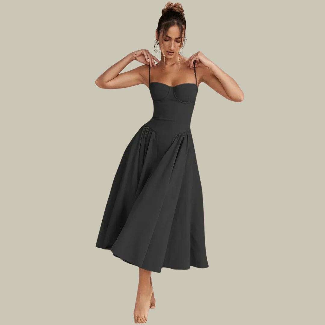 Womens Elegant Sleeveless Corset Dress