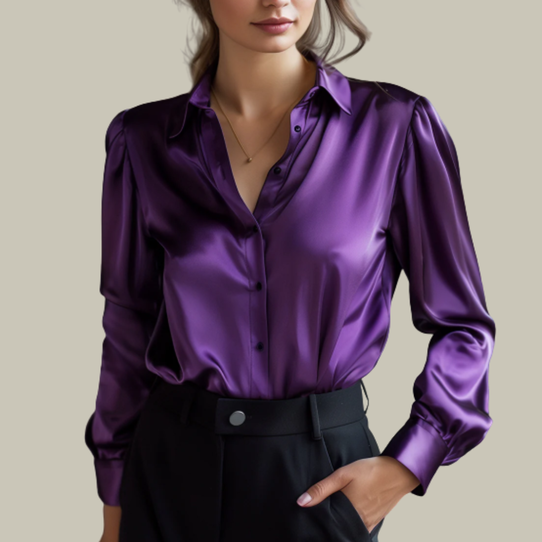 Sienna | Satin Button Down Blouse
