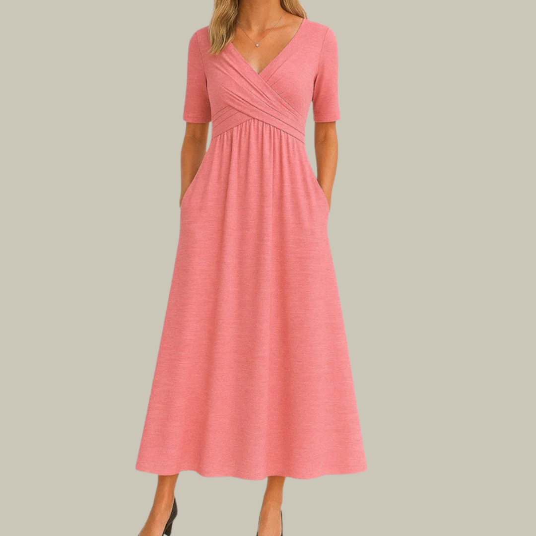 Women's Elegant Pleated Ruffle Dress