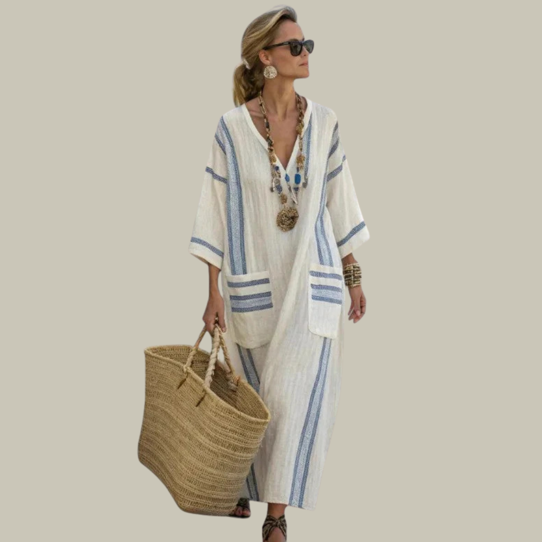 Women's V-Neck Oversized Breathable Maxi Dress