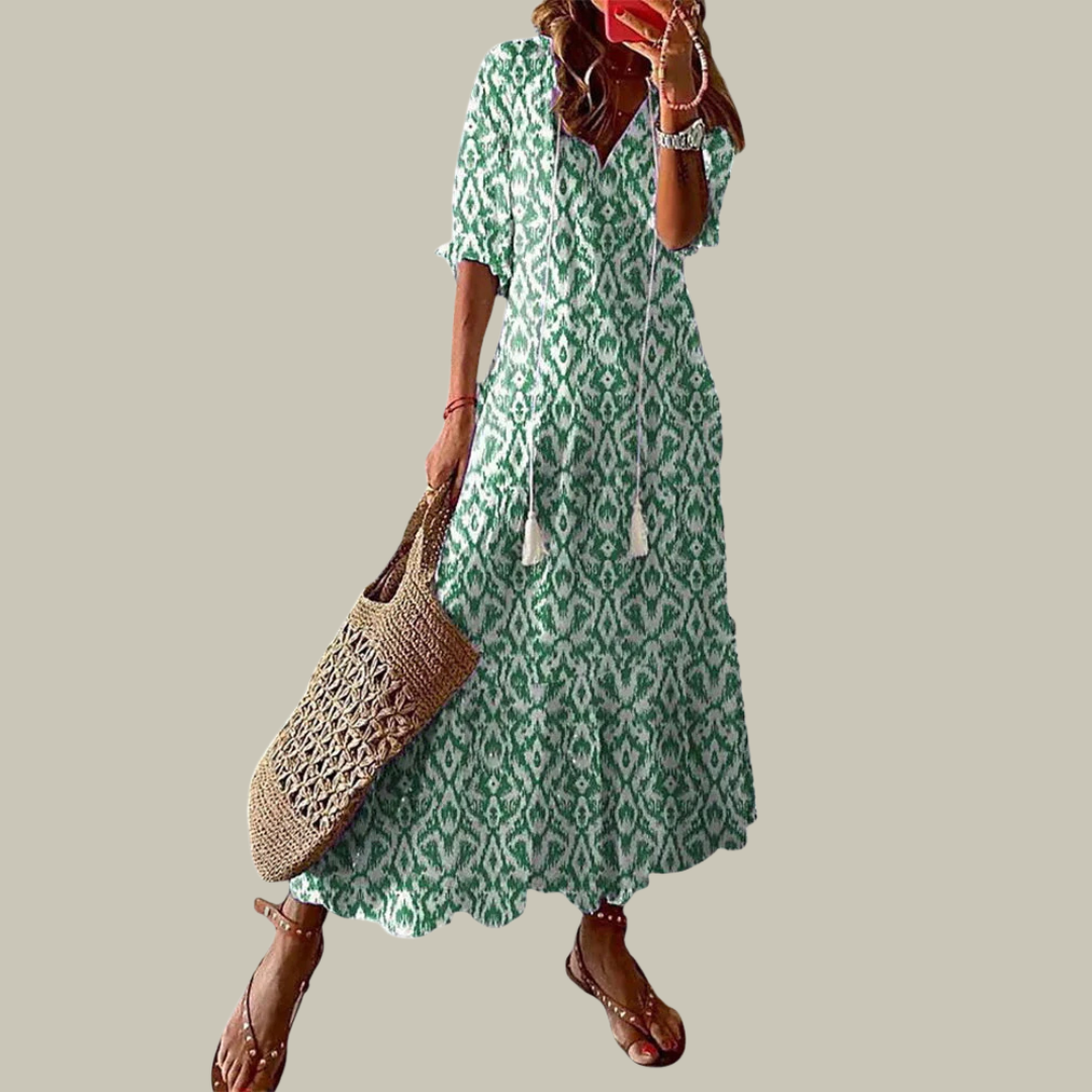 Women's Floral V-Neck Summer Maxi Dress