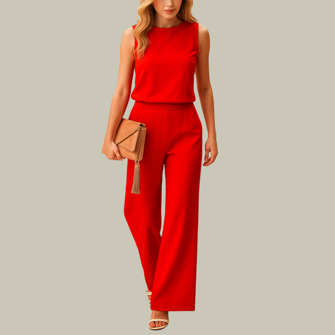 Women's Elegant Wide Leg Jumpsuit - Sleeveless Formal Evening Playsuit