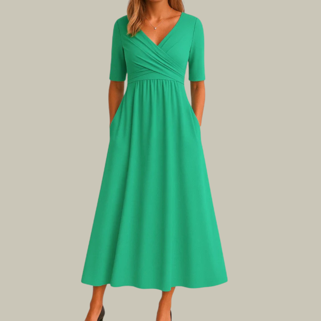 Women's Elegant Pleated Ruffle Dress