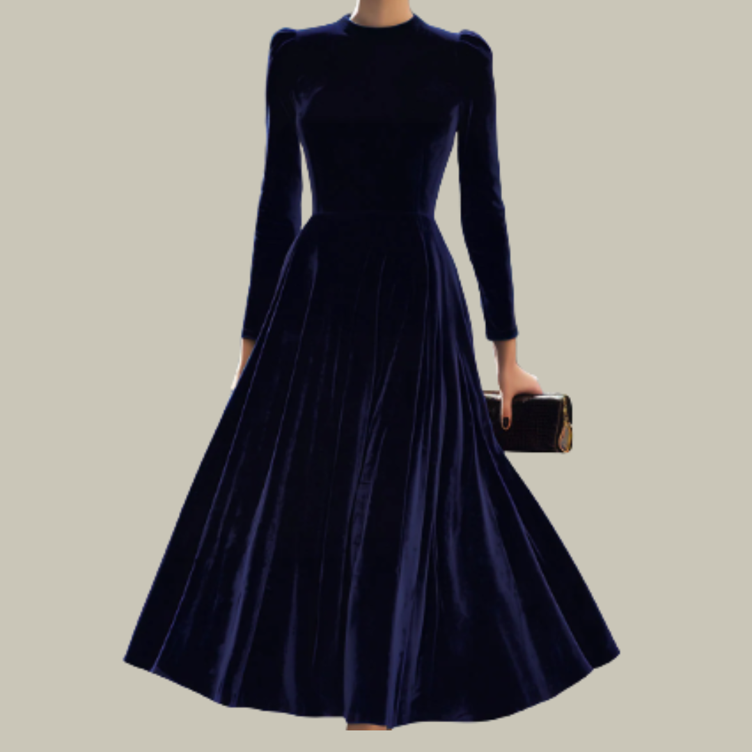 Athena | Elegant Velvet Puff Dress