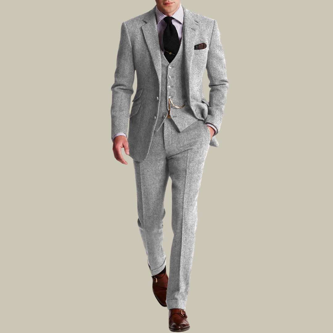 Mens Timeless Tweed 3-piece Suit