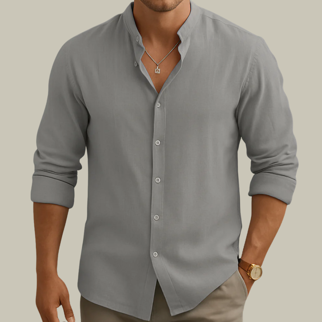 Men's Linen Button Down Shirt Long Sleeve