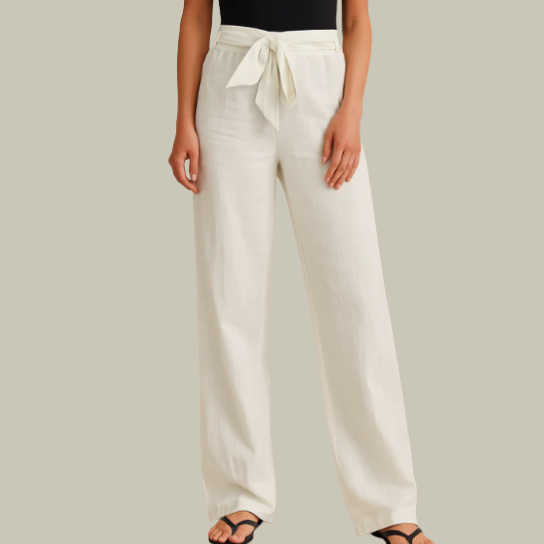 Women's Linen High Waisted Elegant Trousers