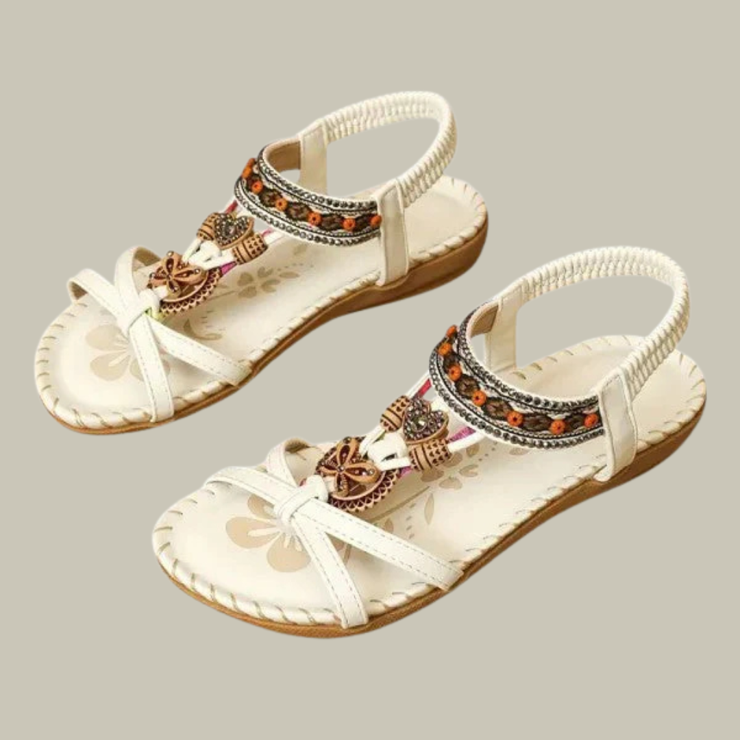 Women's Elegant Boho Open T-Bar Sandals