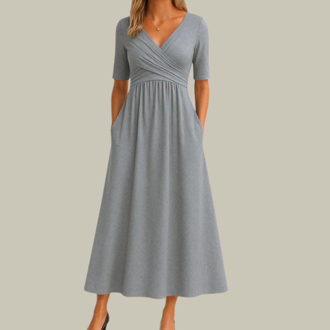Women's Elegant Pleated Ruffle Dress
