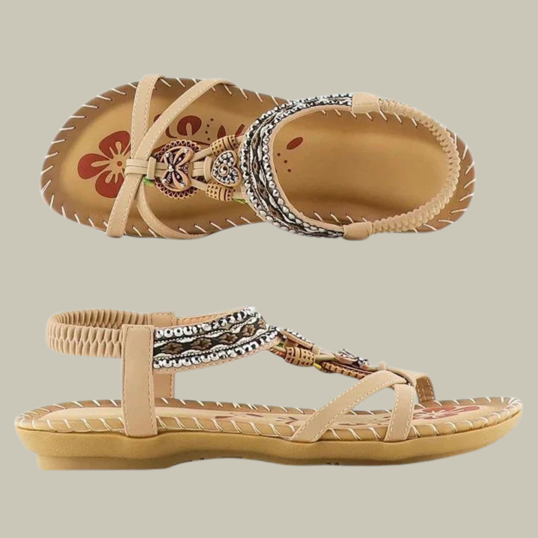 Women's Elegant Boho Open T-Bar Sandals