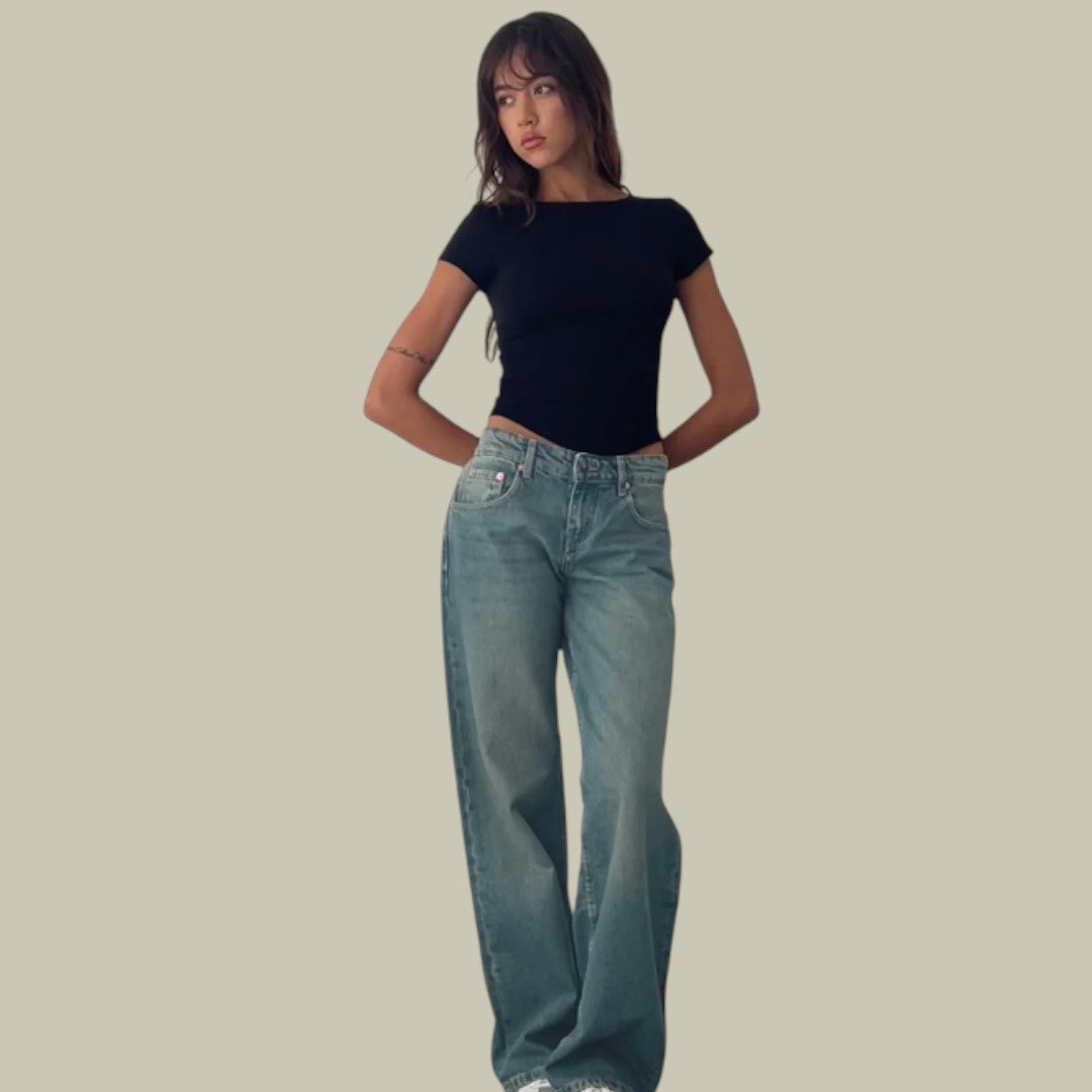 Womens Low-Waist Denim Jeans