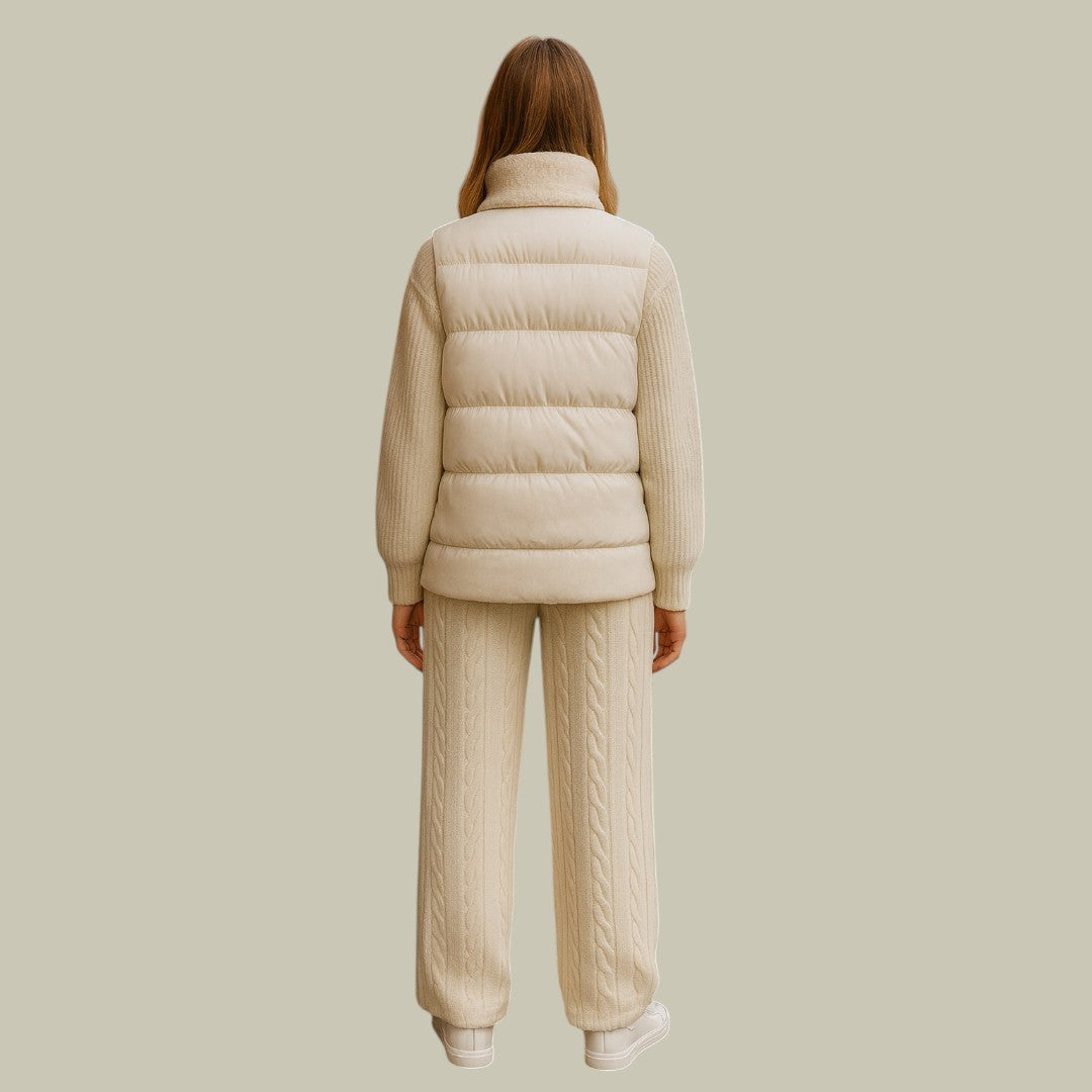 Womens Knitted Elegance Warm Three Piece Set