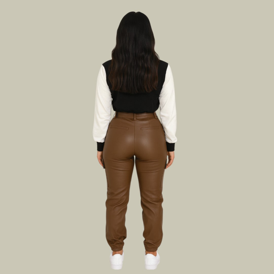 Womens Cargo Pants Leather