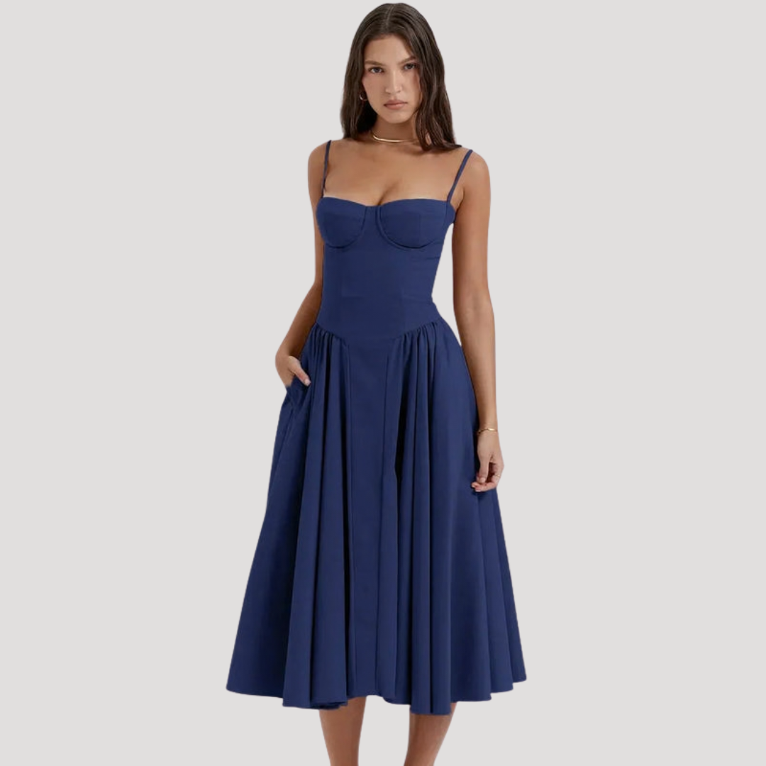 Corset Bodice Midi Dress for Holidays 1