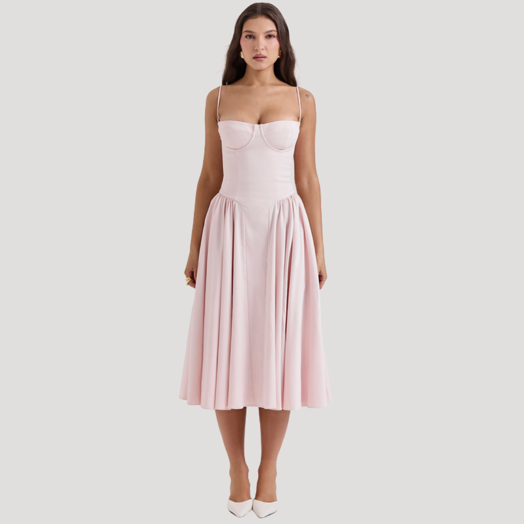 Corset Bodice Midi Dress for Holidays 4