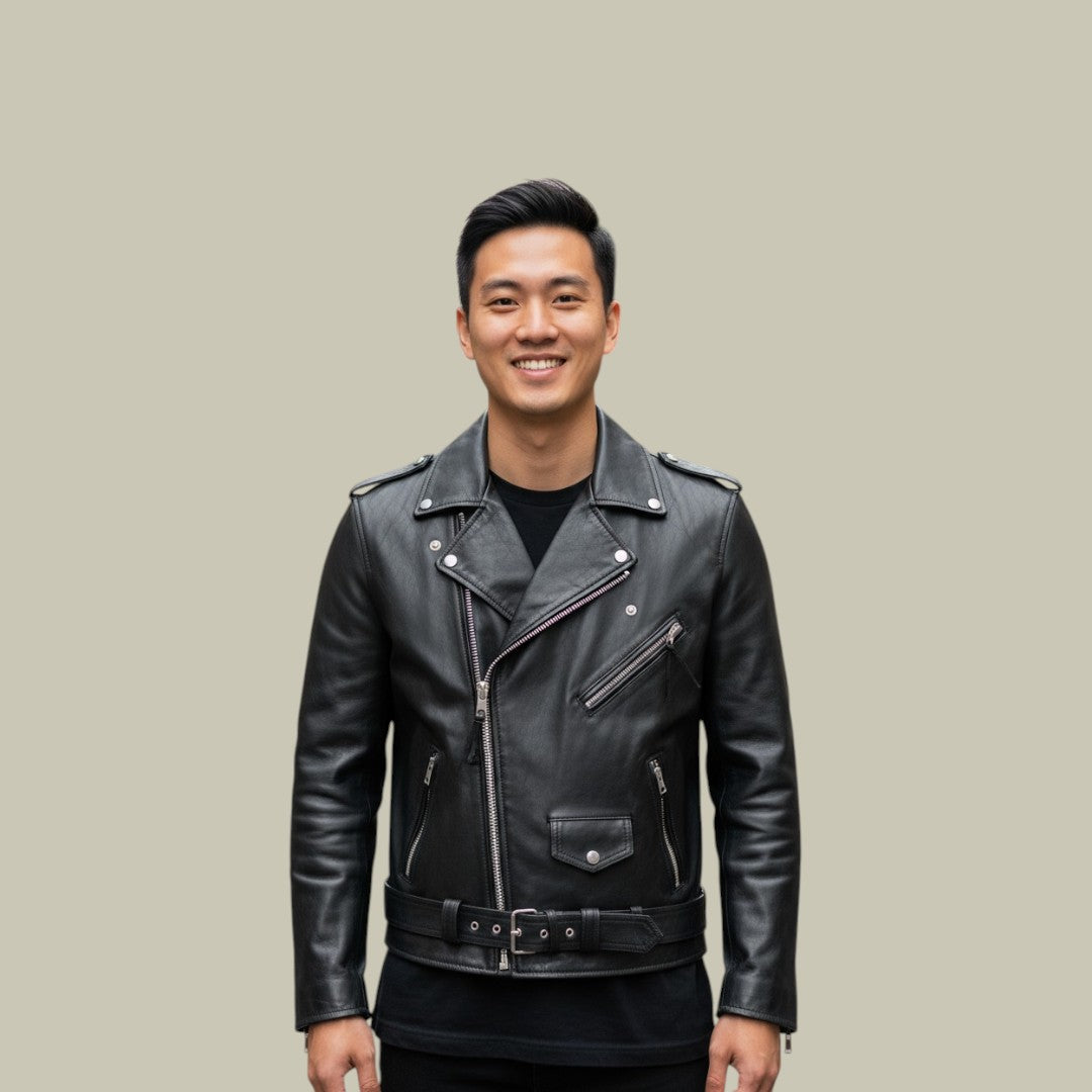 Mens Leather Jacket Short