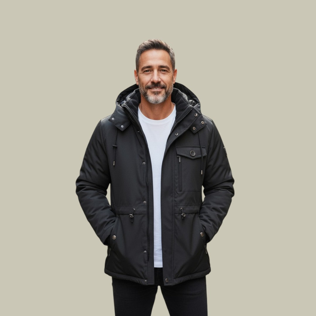 Mens Jacket Warm Autumn Waterproof Hooded