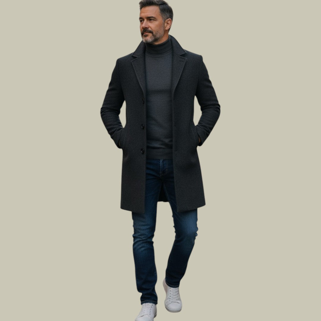 Mens Jacket Long Old Money Style