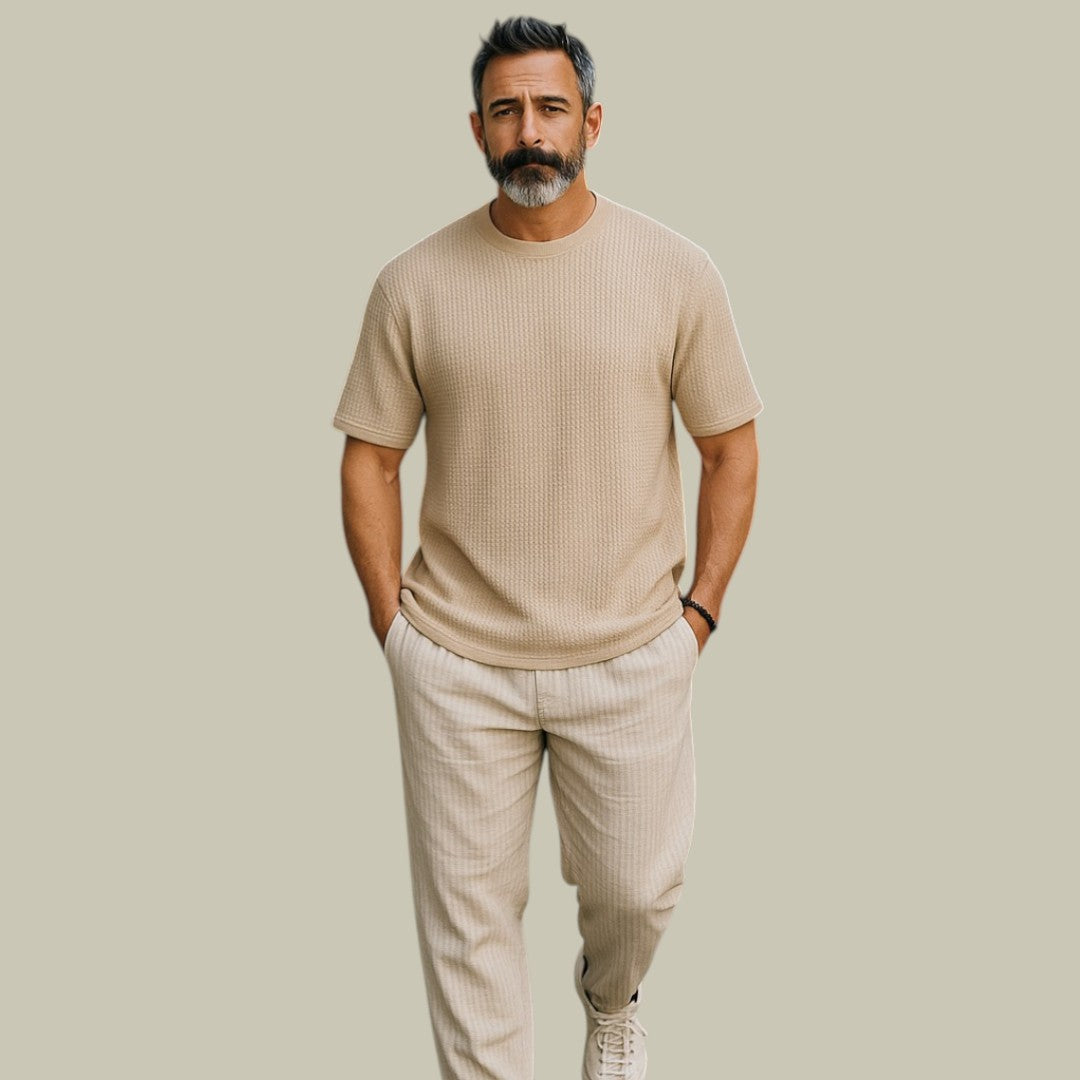 Mens Casual Waffle Shirt