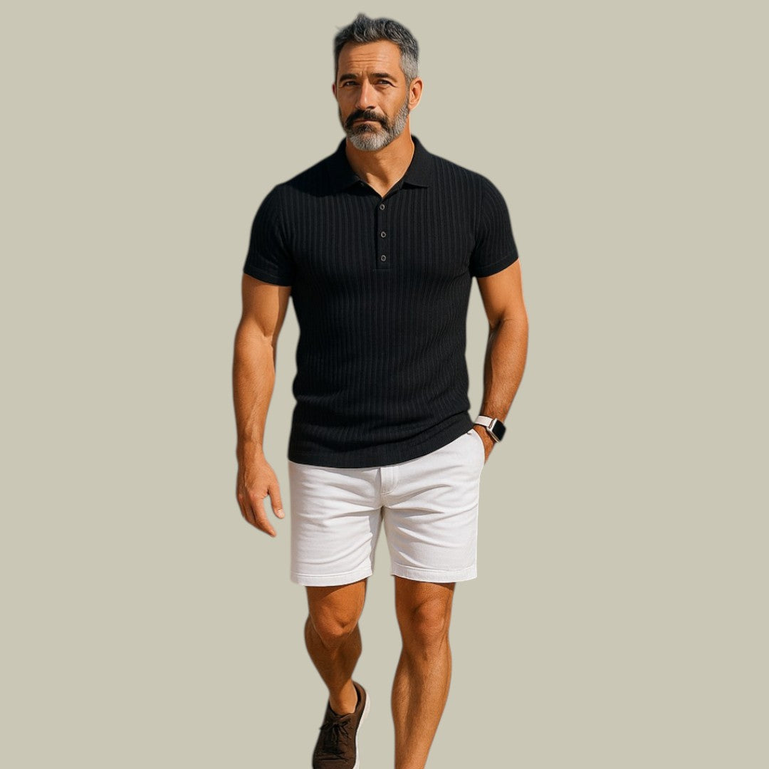 Mens Textured Polo Shirt