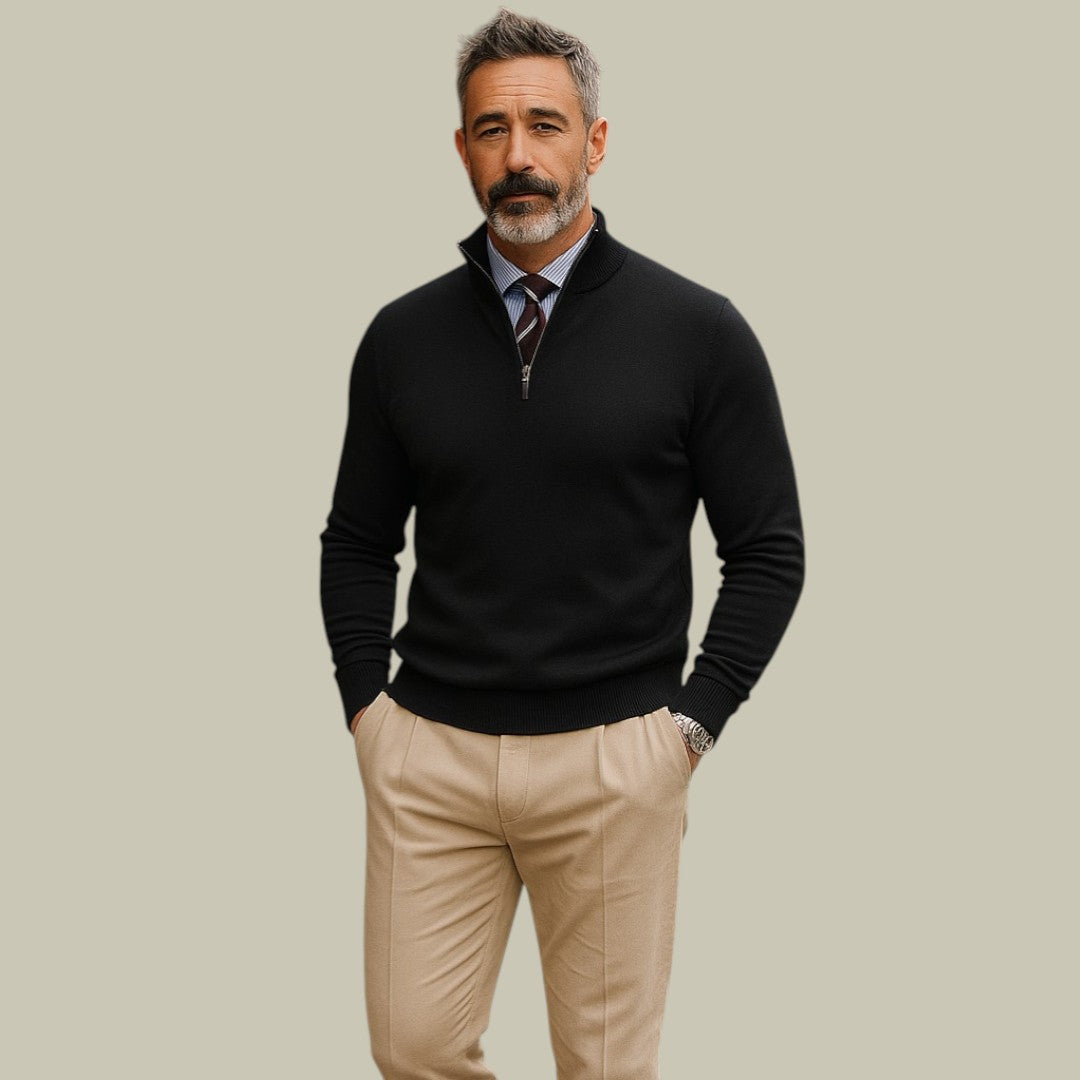 Mens Casual Half-Zip Sweater