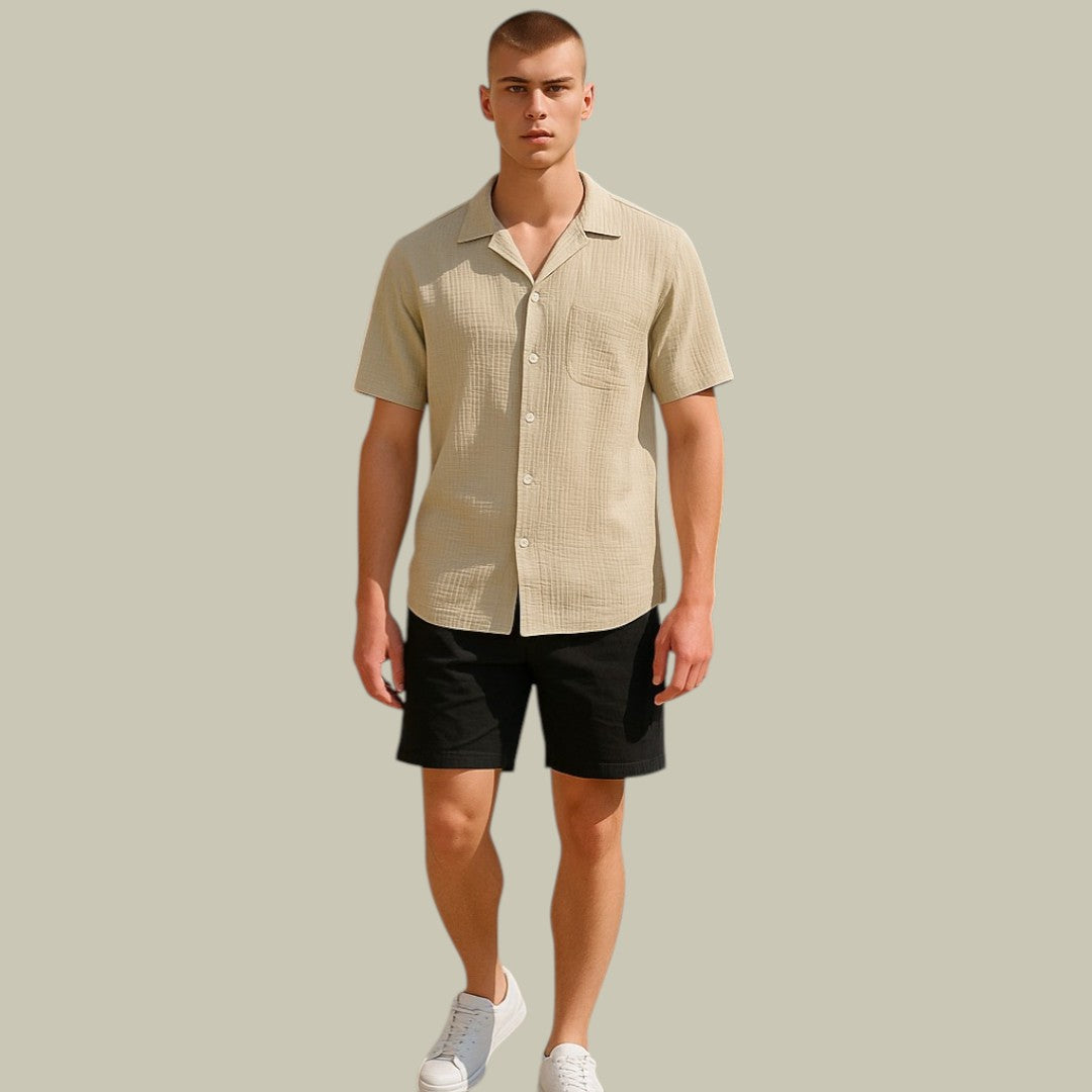 Mens Breathable Linen Shirt