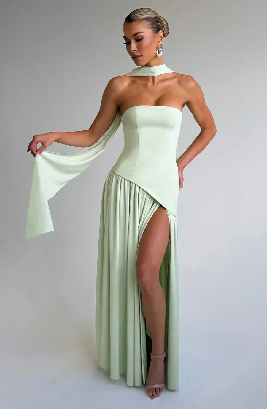Julia | Women Wedding Guest Asymmetric Maxi Dress 10