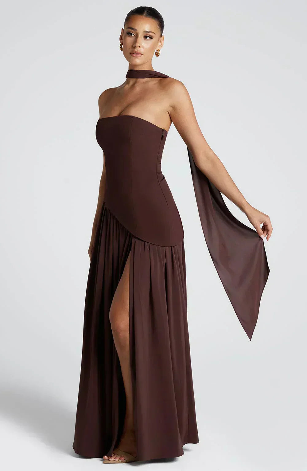 Julia | Women Wedding Guest Asymmetric Maxi Dress 9