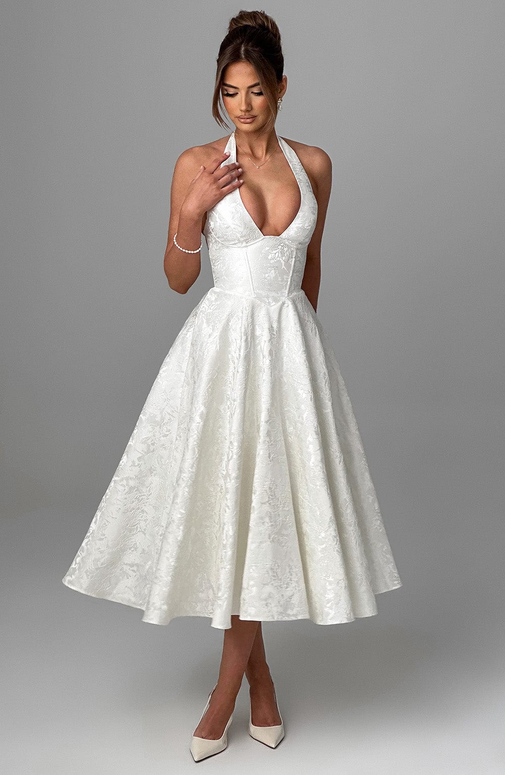 Kimberly | Women’s Wedding Gues Dress Halter Midi Dress 3
