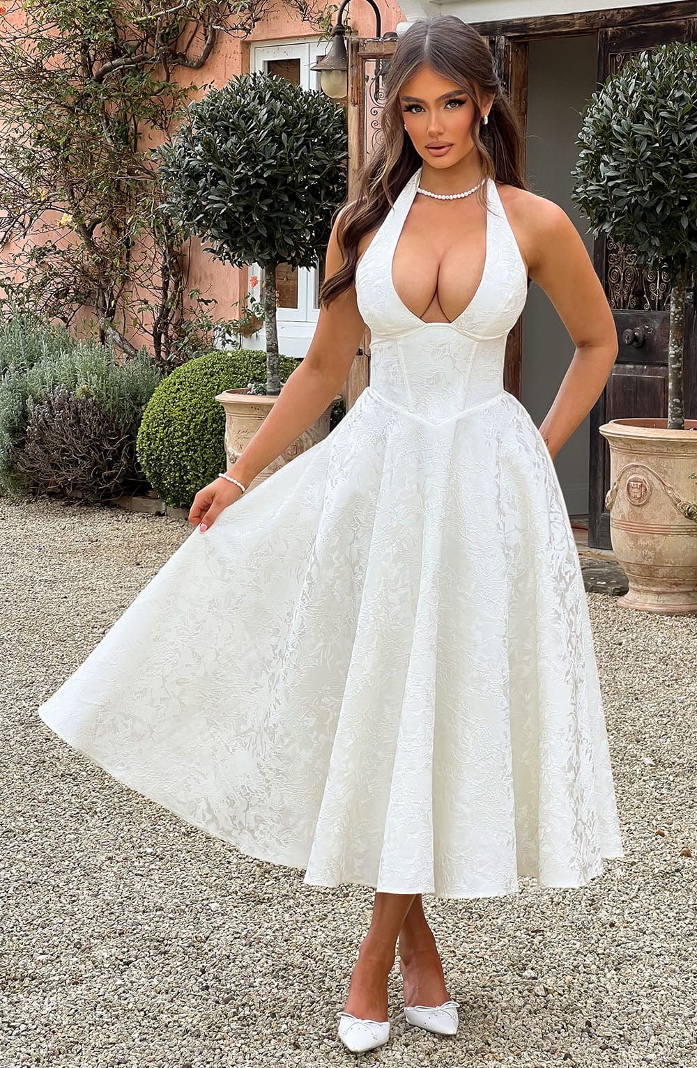 Kimberly | Women’s Wedding Gues Dress Halter Midi Dress 6