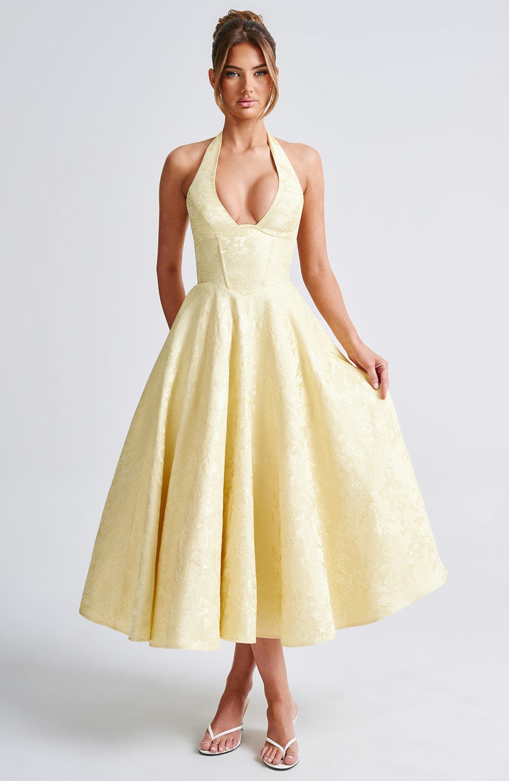 Kimberly | Women’s Wedding Gues Dress Halter Midi Dress 9