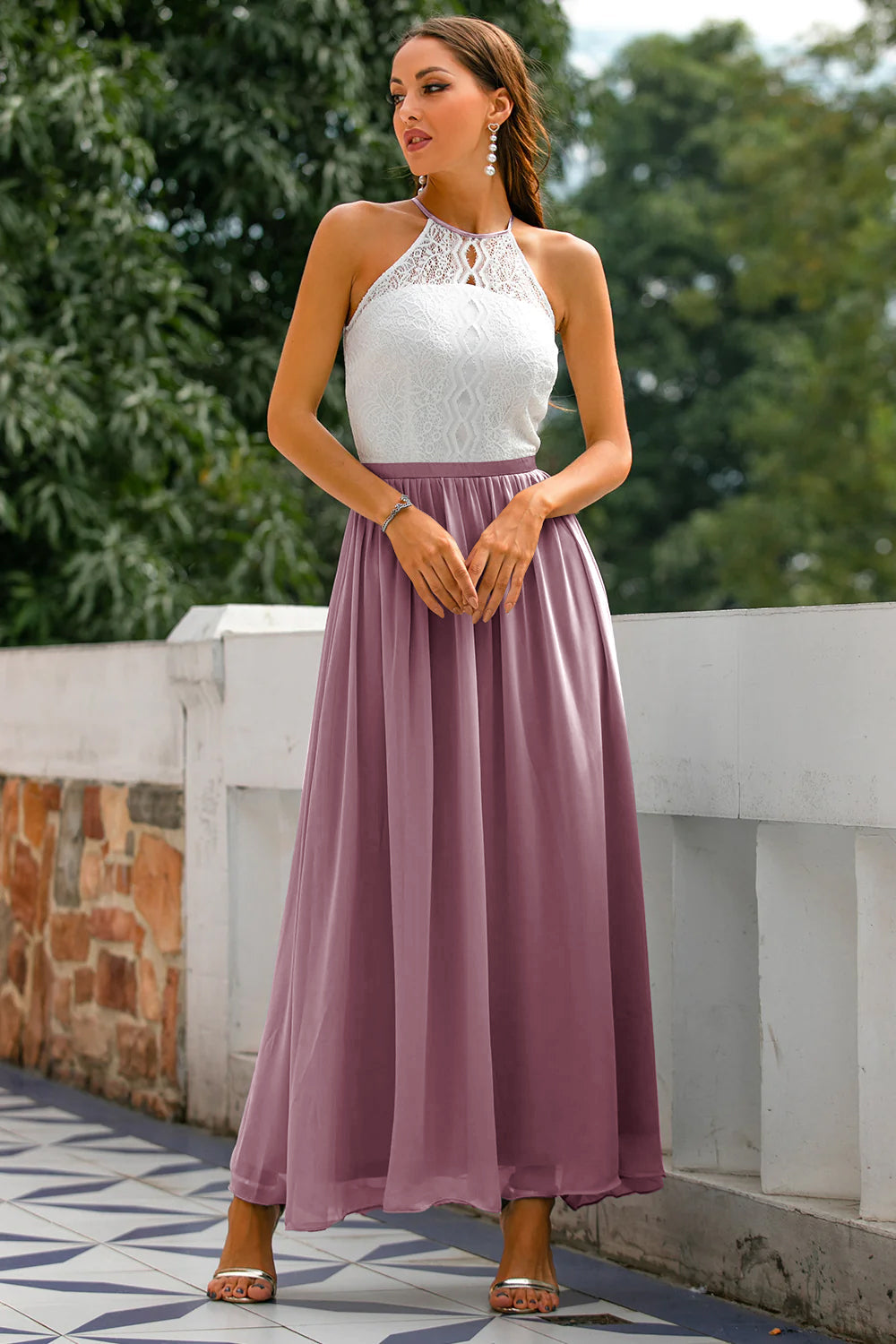 Madison | Women's Wedding Guest Halter Maxi Dress 11