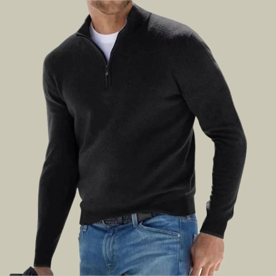 Mens Polo Zipper Sweater