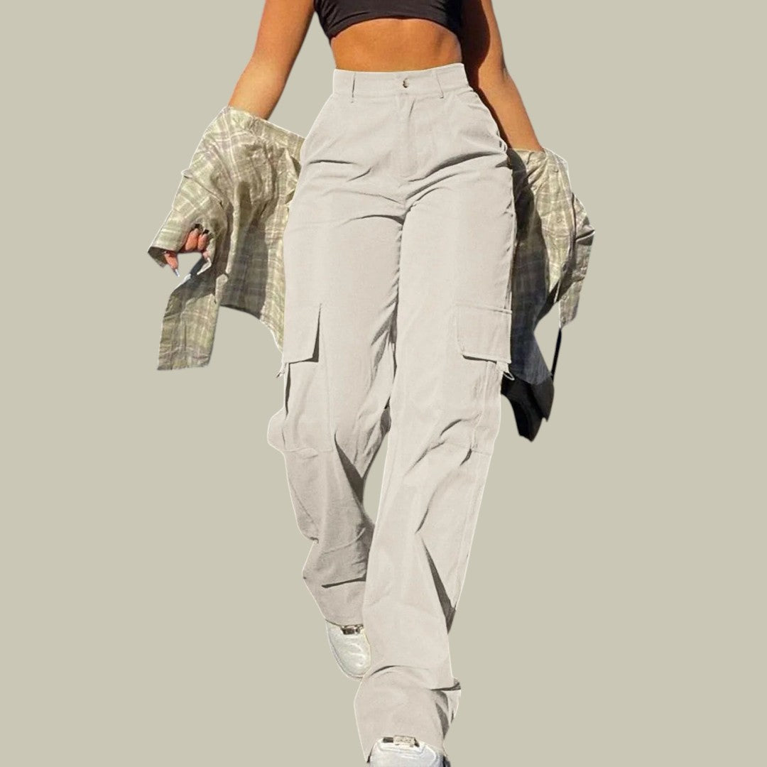 Womens High Waist Cargo Pants