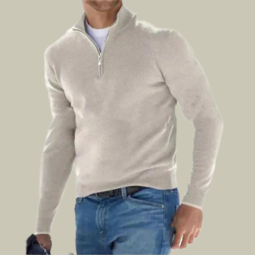 Mens Polo Zipper Sweater