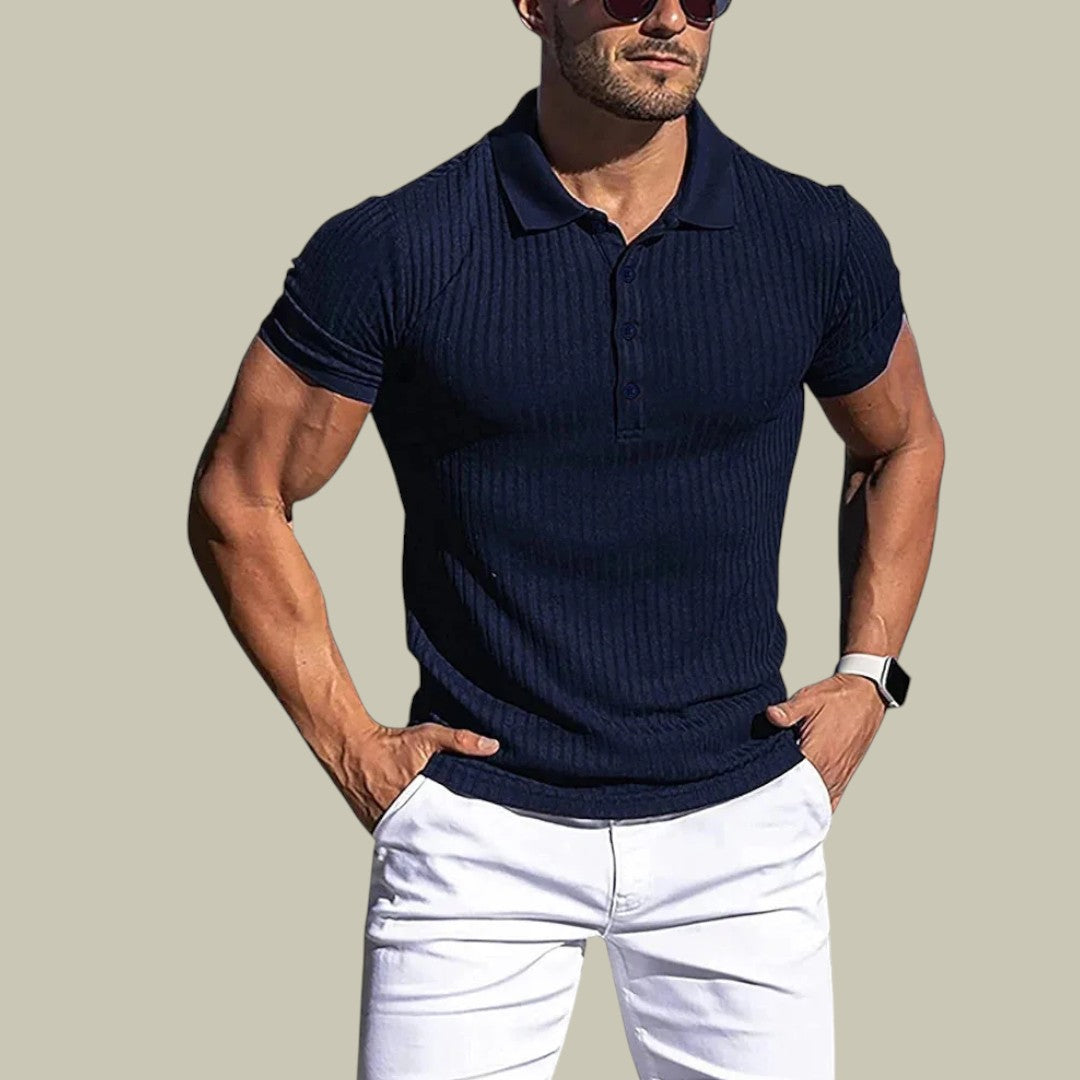 Mens Textured Polo Shirt