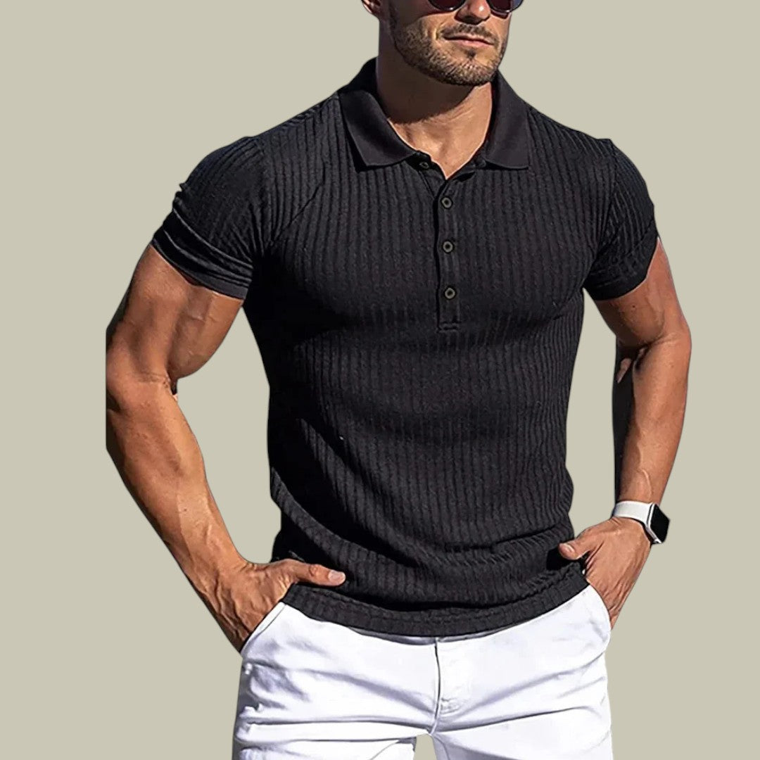 Mens Textured Polo Shirt