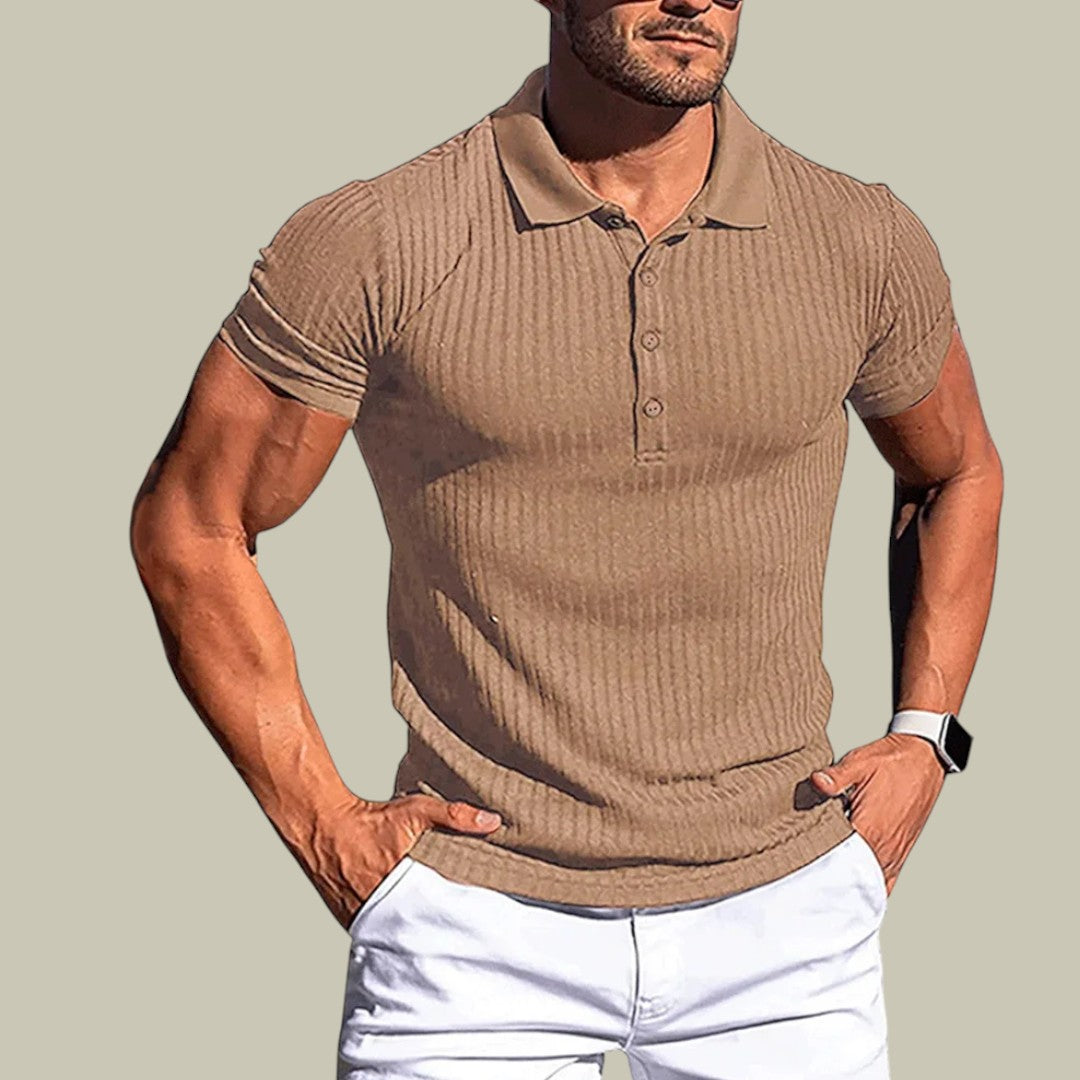 Mens Textured Polo Shirt