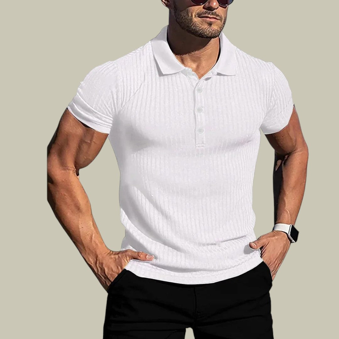 Mens Textured Polo Shirt