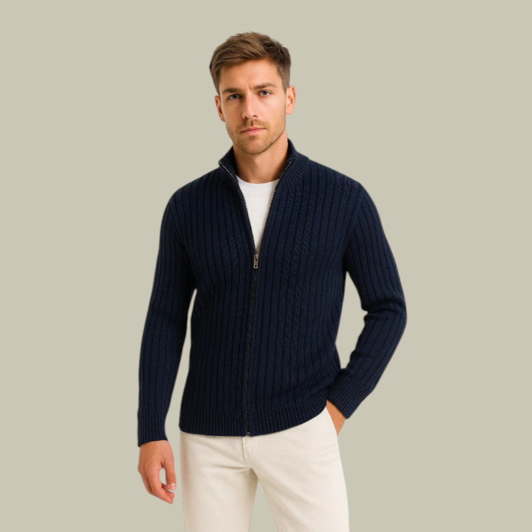 Mens Ribbed Cardigan
