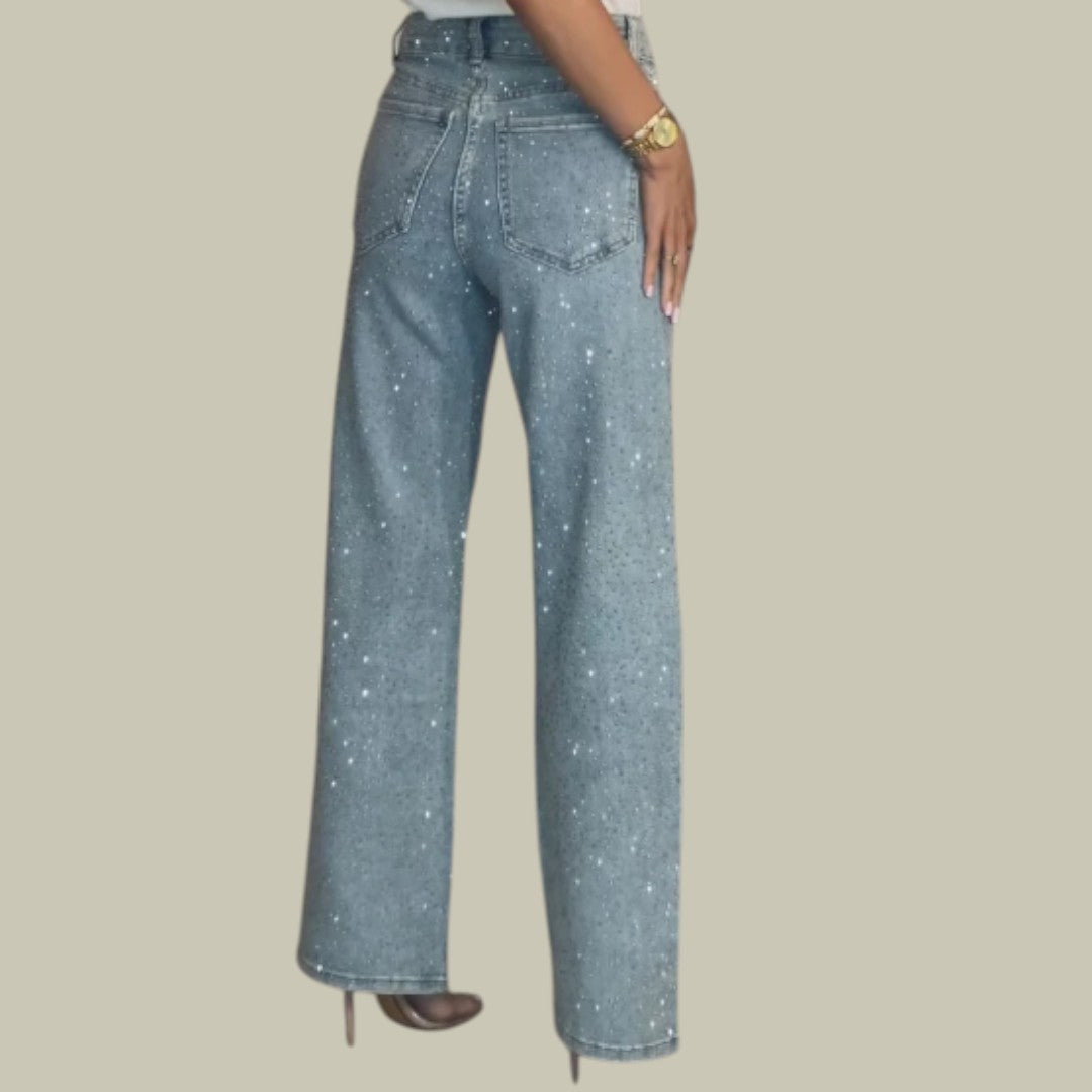 Womens Jeans Denim Glitter