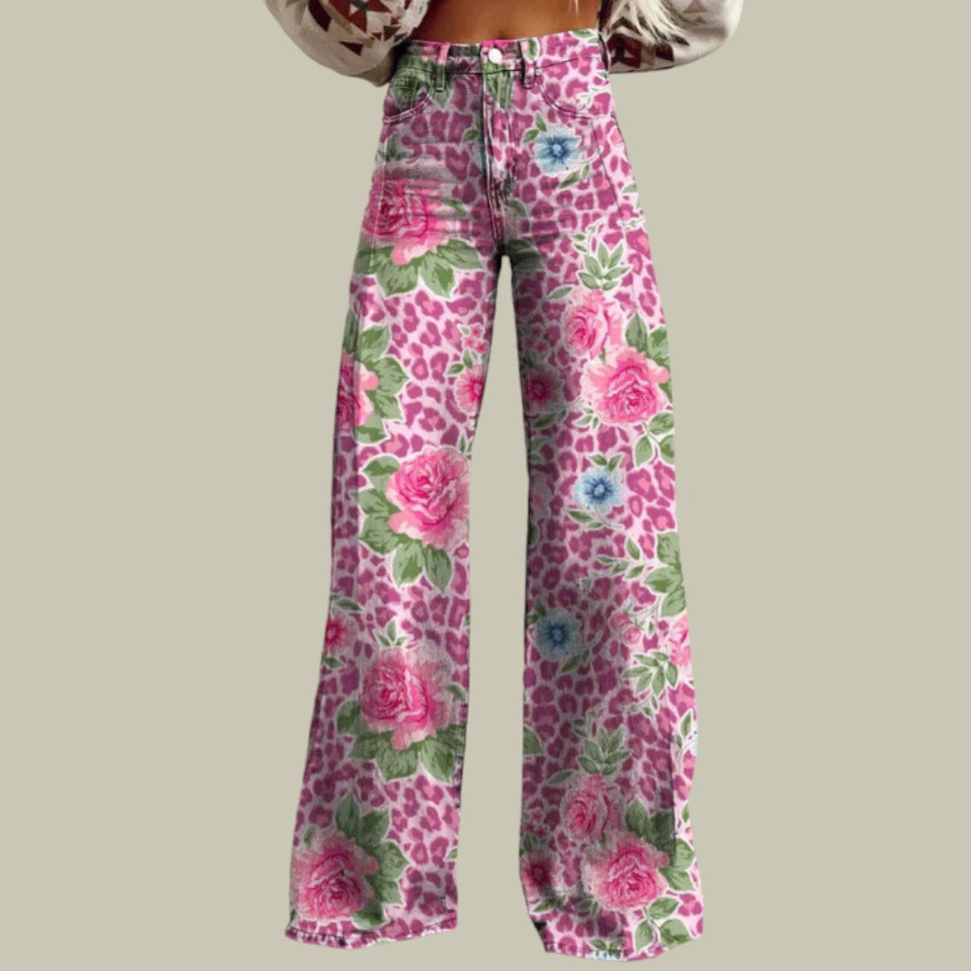 Womens Pants Jeans With Flowers