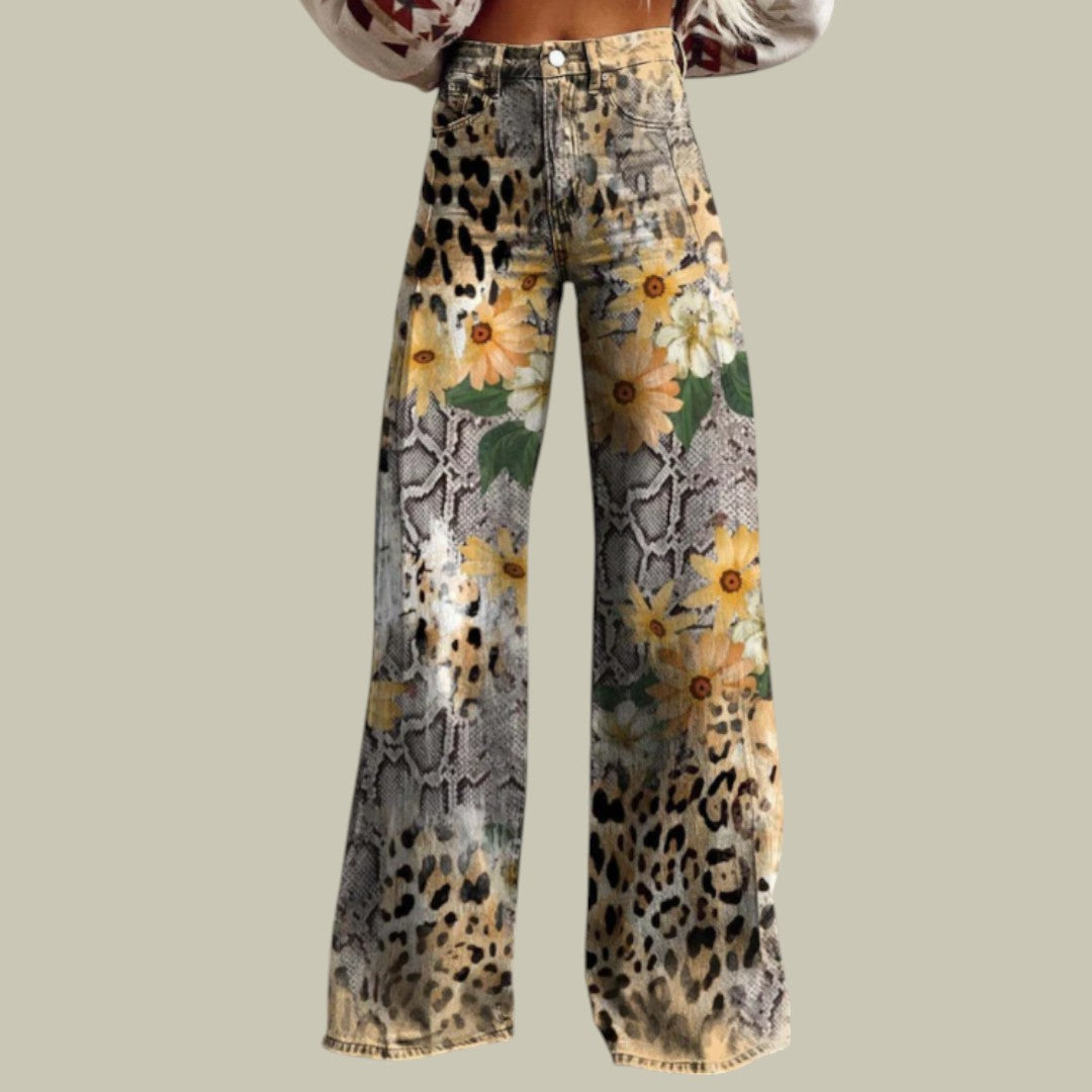 Womens Pants Jeans With Flowers