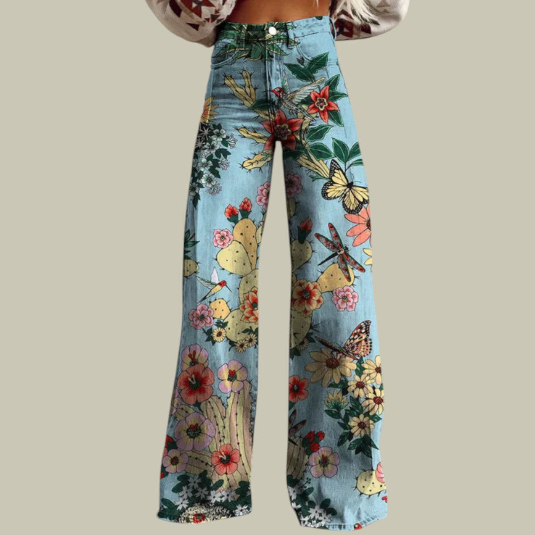Womens Pants Jeans With Flowers
