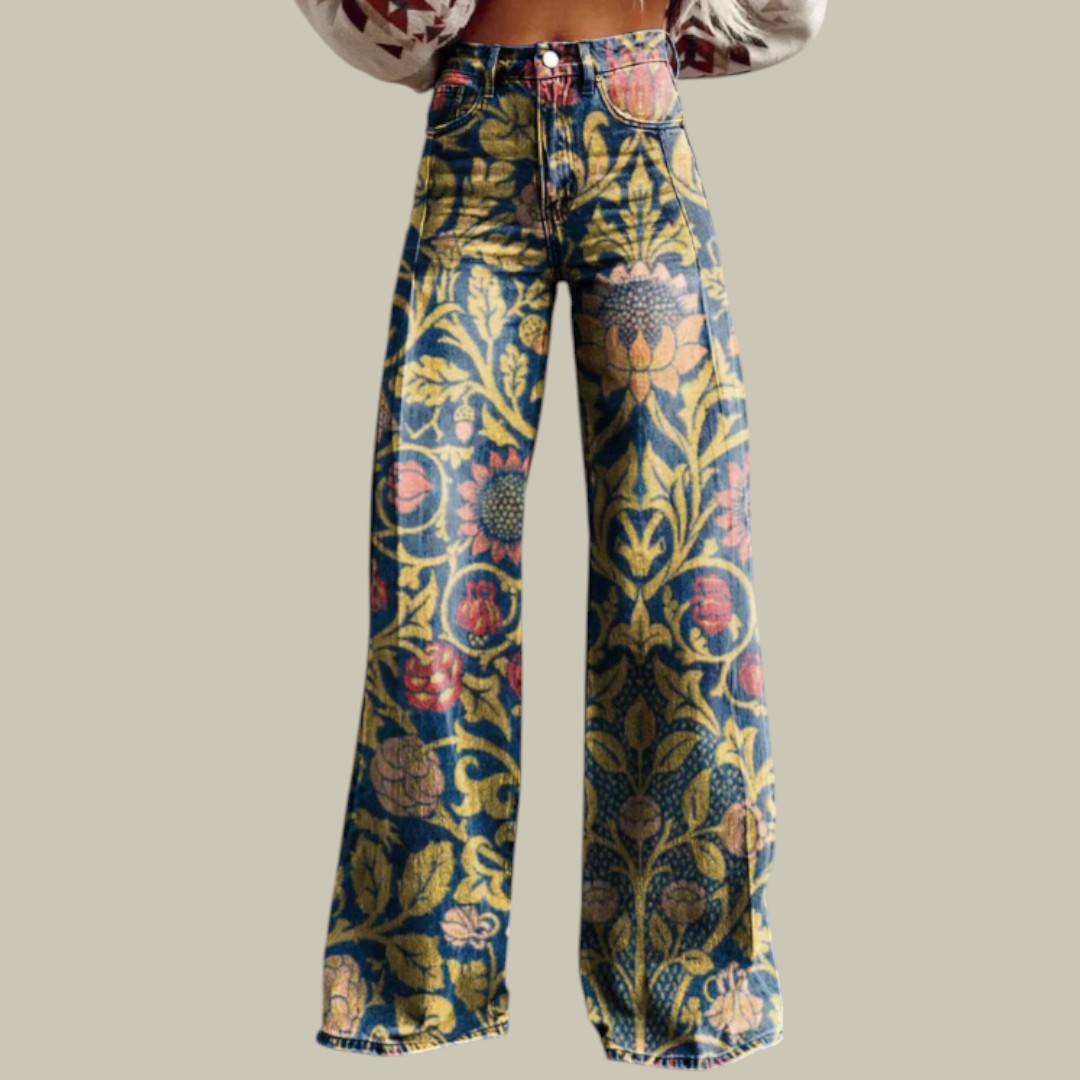 Womens Pants Jeans With Flowers