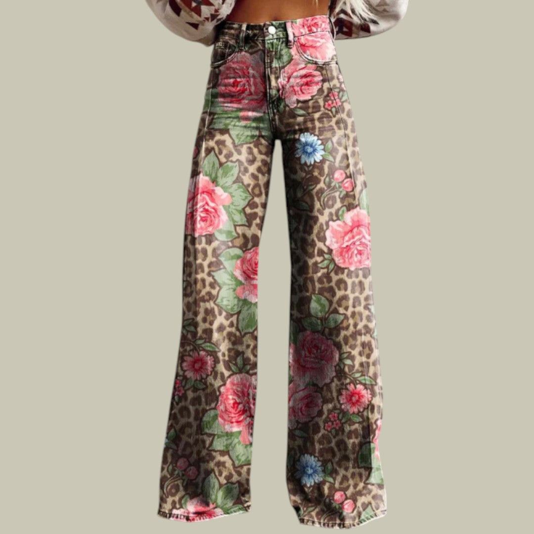 Womens Pants Jeans With Flowers