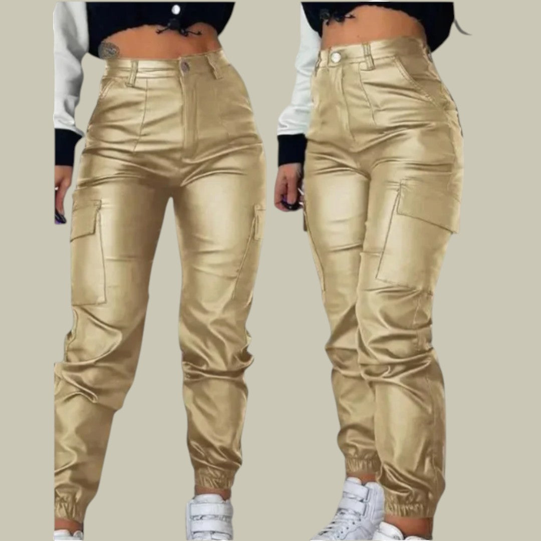Womens Cargo Pants Leather
