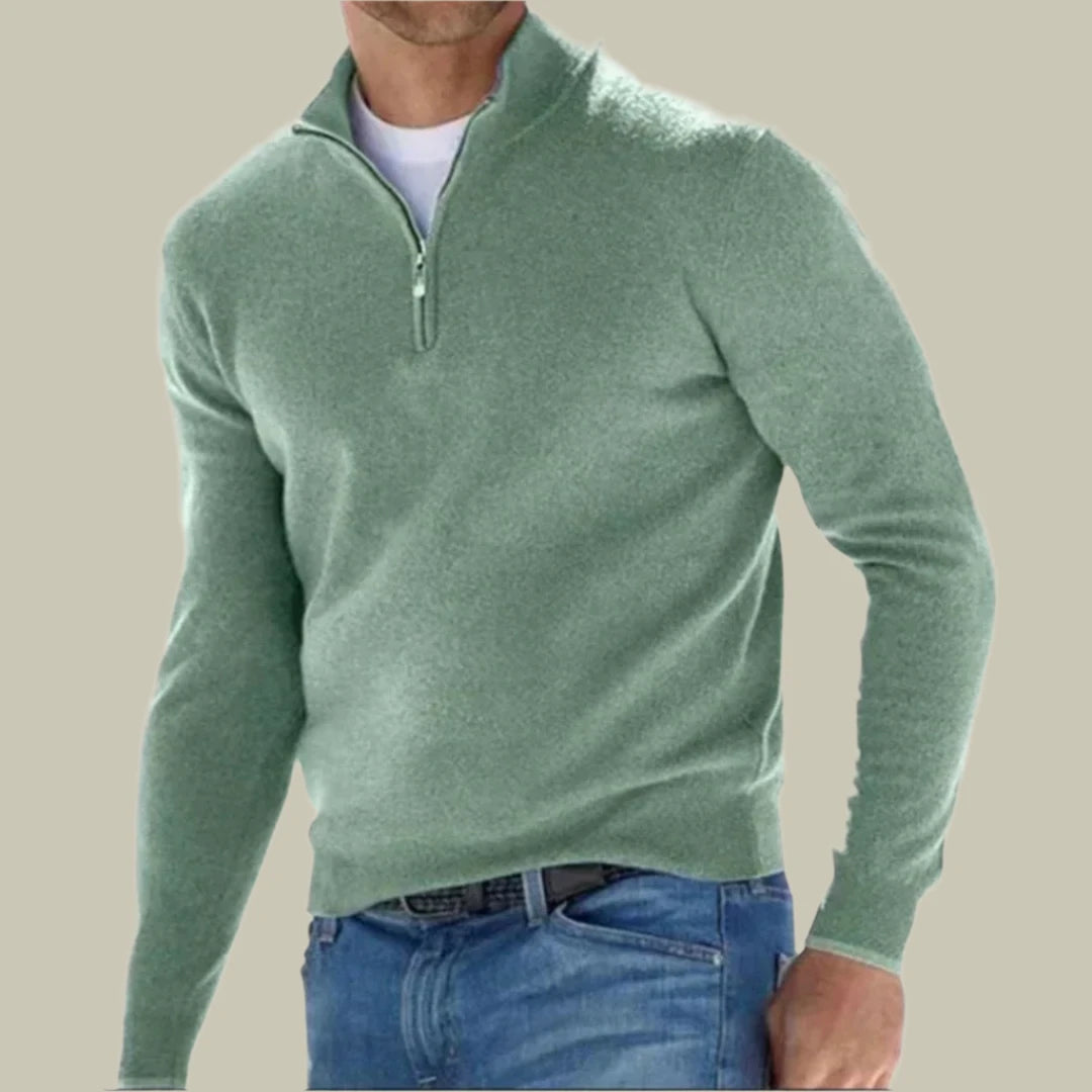 Mens Polo Zipper Sweater