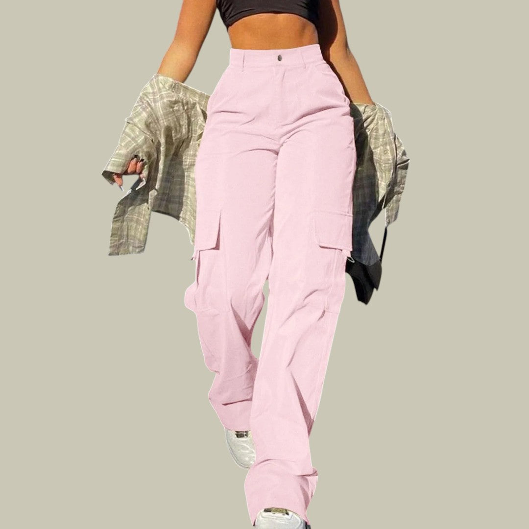 Womens High Waist Cargo Pants