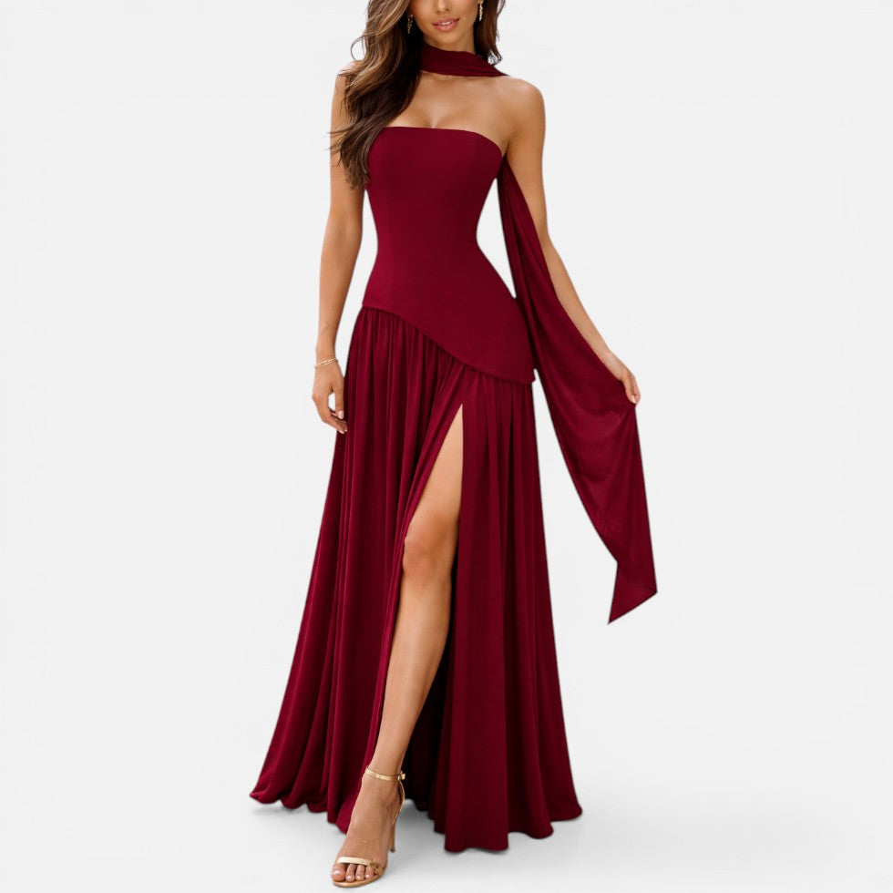 Strapless Maxi Dress with Side Slit 3